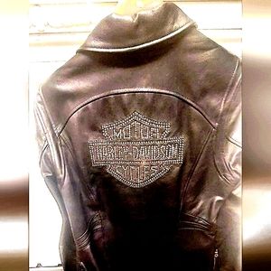 Harley-Davidson leather motorcycle jacket.